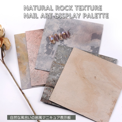 TSZS 1Pcs/Lot Square Natural Stone Pattern False Nail Art Plate Tips Practice Display Showing Stand Board Palette Nail Art ► Photo 1/6