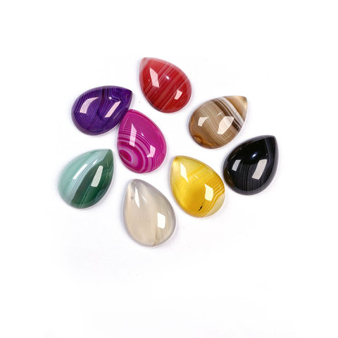 Natural Stone Striped Agates Cabochon No Hole Beads Water drop shape Loose Beads for Making Jewelry DIY Ring accessories ► Photo 1/6