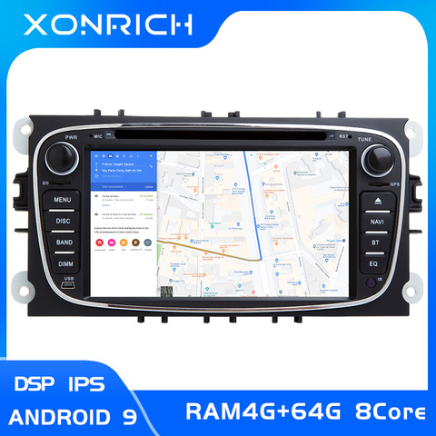 4GB2 din Android 9 Car Radio Multimedia For Ford Focus 2 3 mk2 Mondeo 4 Kuga Fiesta TransitConnect S-MAXC-MAX 8 Core IPS DSP 64G ► Photo 1/6