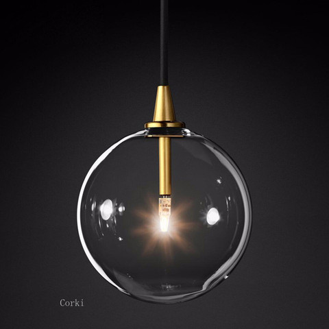 Modern Bubble Clear Glass Ball Pendant Lights Vintage Loft Kitchen Hanging Lamp Living Room Bedside Simple Retro Suspension Lamp ► Photo 1/5