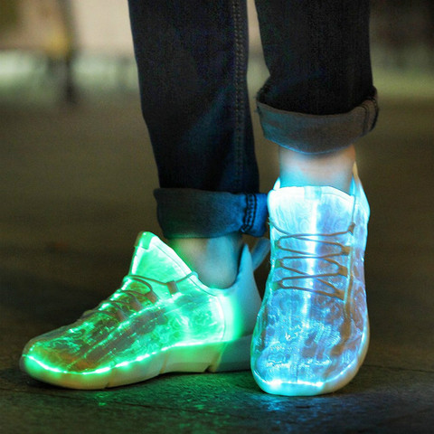 Summer Boy Luminous Glowing Sneakers Men Women Girls Kids LED Light Shoes Children Flashing With Light Adults USB Recharge Shoes ► Photo 1/6