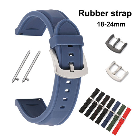 Quick Release Pins Sport Rubber Watch Strap 18mm 20mm 22mm 24mm Replacement Silicone Watchband Waterproof Wrist Watch Band Belt ► Photo 1/6