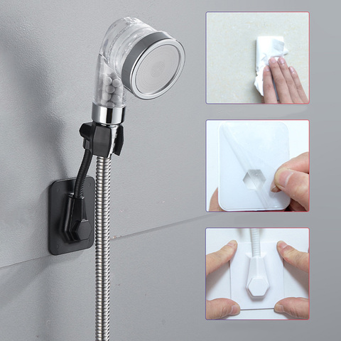 Shower Head Holder Wall Mounted Adhesive Shower Head Holder Adjustable Handheld Shower Head Bracket for Bathroom Accessories ► Photo 1/6
