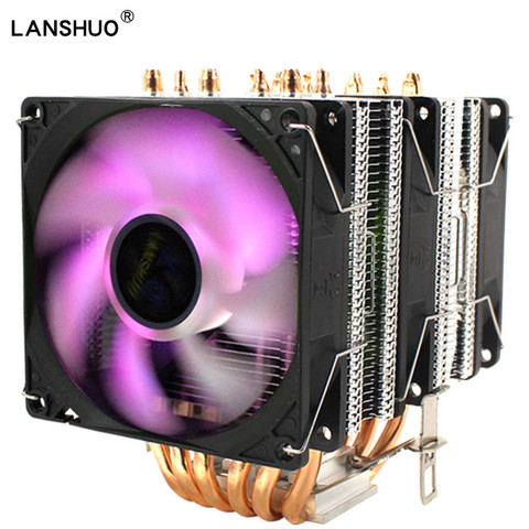LGA X79 X99 Cooler Cpu RGB Intel Amd Processor heat sink 6Heatpipe 90mm 3Pin Cpu Fan Radiator Cooling For 775 1155 1366 Am3+ Am4 ► Photo 1/6