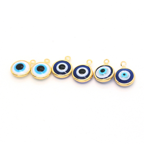 10pcs Cute Mini Resin Evil Eye Bracelet Earring Charms Lucky Demon Eye Necklace Pendants Diy Accessory For Jewelry Make ► Photo 1/6