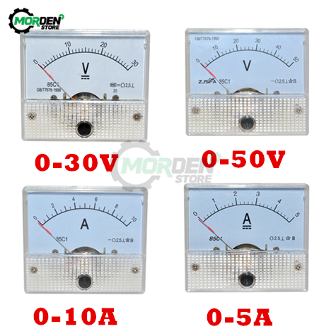 85C1 DC Analog Panel Voltmeter Ammeter Amp Volt Meter Gauge 0-30V 0-50V 0-5A 0-10A ► Photo 1/6
