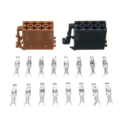 Mayitr 2pcs 8 Pin Male ISO Car Stereo Radio Wiring Harness Connector Adaptor Block Loom with 18pcs Female pins ► Photo 1/6