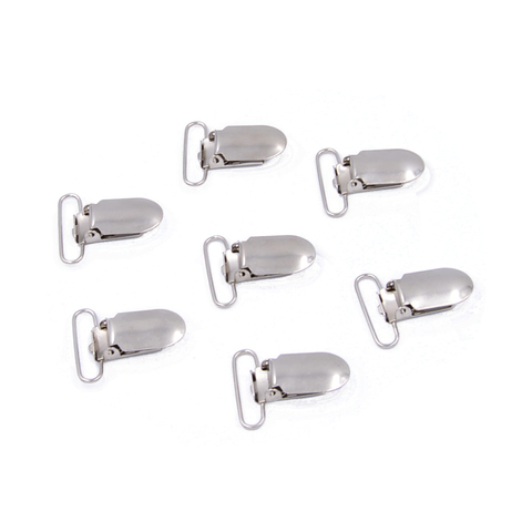 5pcs/lot Suspender Clips Rectangle Inserts Silver Tone Metal DIY Brace Accessories Hardware 20/25/30/35mm ► Photo 1/6