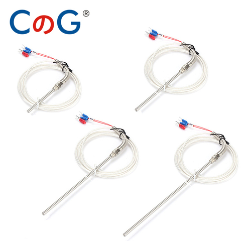 WZPT-03 PT100 1M 2m 3m 5m M8 Type Wire Cable 50mm 100mm 150mm Probe Thermocouple With External Silicone Layer Temperature Sensor ► Photo 1/3