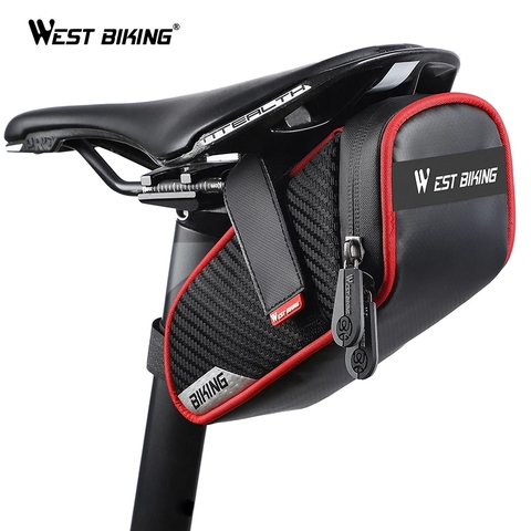 WEST BIKING Portable Bicycle Bag Bike Waterproof Storage Saddle Bag With Reflective Bicycle Tail bags Rear Cycling Accessories ► Photo 1/6