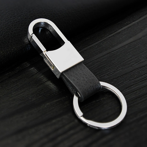 Leather car metal keychain creative key chain Men's keychain metal car pendant key ring giveaway creative promotional gift ► Photo 1/6