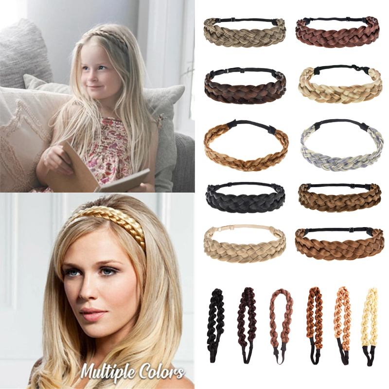 Women Fashion Synthetic Hair Band Headband Plait Elastic Bohemia Braid Hairband 