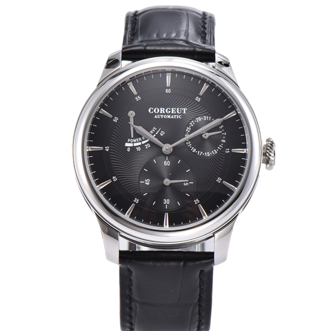Corgeut Men's Watch Stainless Steel Power Reserve Watch Leather Automatic Mechanical Wristwatches ► Photo 1/1