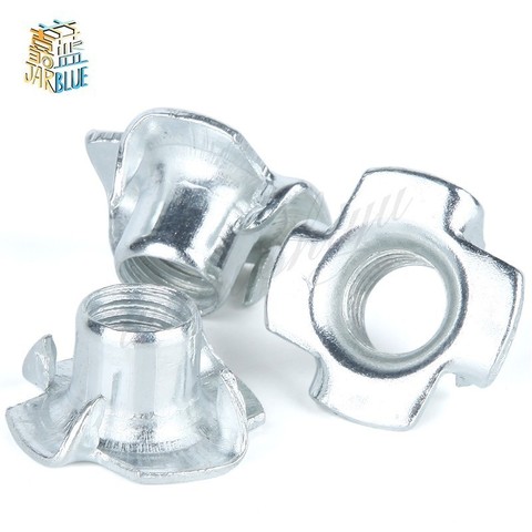 5/10/20/50PCS M3 M4 M5 M6 M8 M10 M12 Zinc Plated Four Claws Nut Speaker T-nut Blind Pronged Insert Tee Nut Furniture Hardware ► Photo 1/2