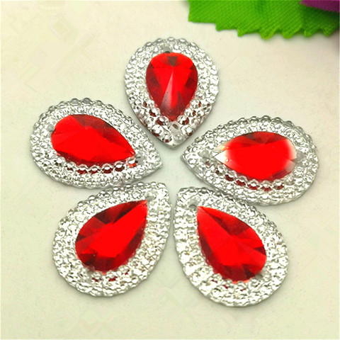 DIY 20pcs MIX 13mm*18mm Resin Drop Shape Flatback Rhinestone Wedding Decoration ► Photo 1/6