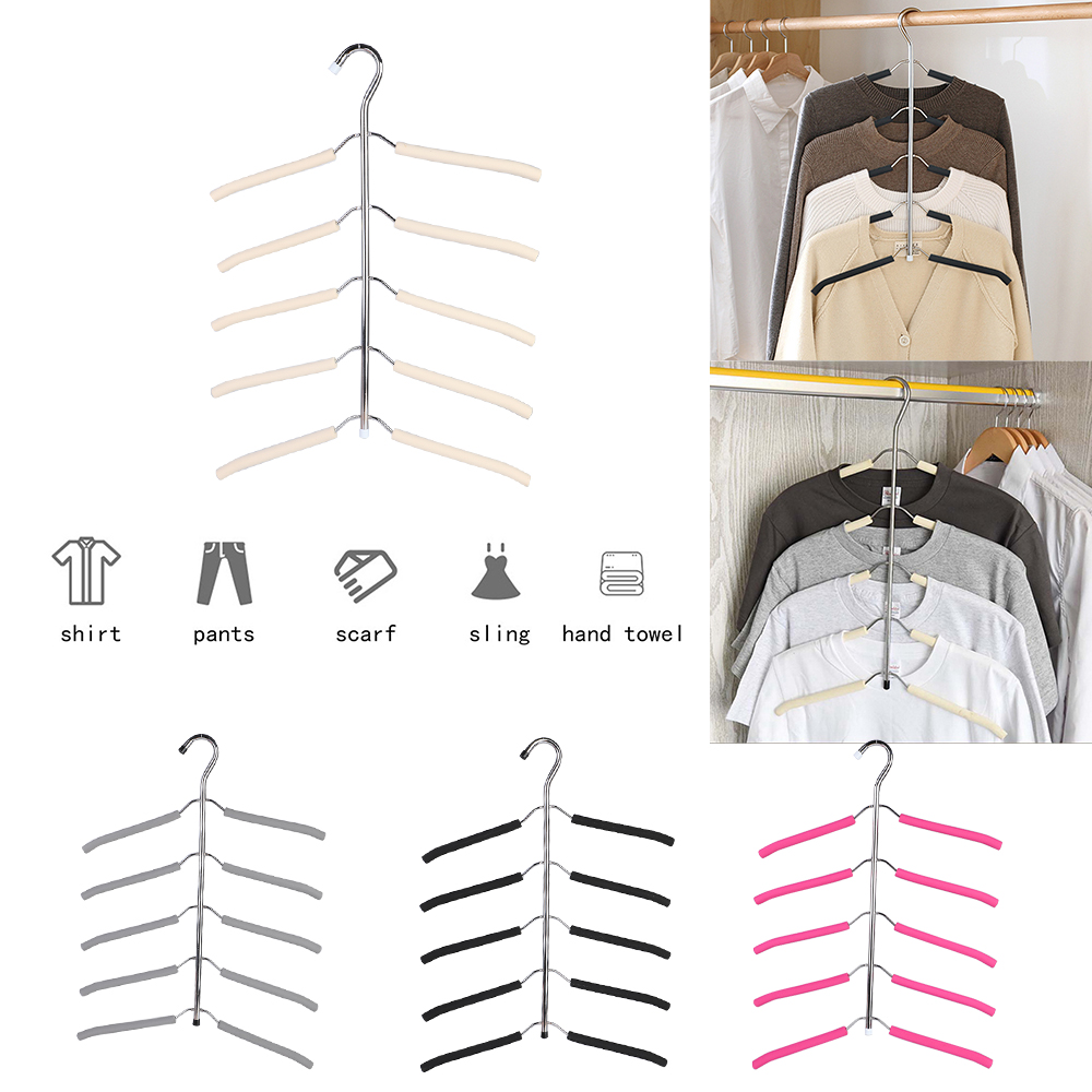 1Pcs Multipurpose Cloth Hanger Space Saving Hangers 5 In 1 Multi Function  Magic Anti-skid With Multilayer EVA Sponge - AliExpress