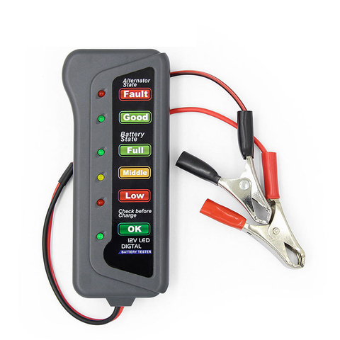 Mini 12V Car Battery Tester Digital Alternator Tester 6 LED Lights Display Car Diagnostic Tool Auto Battery Tester For Car ► Photo 1/5