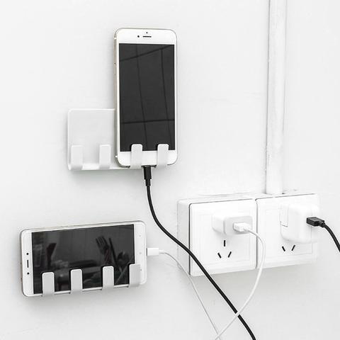 Mobile Phone Holder Stand Wall Mount Socket Charging Box Bracket Multifunction Holder  For Mobile Phone Tablet ► Photo 1/6