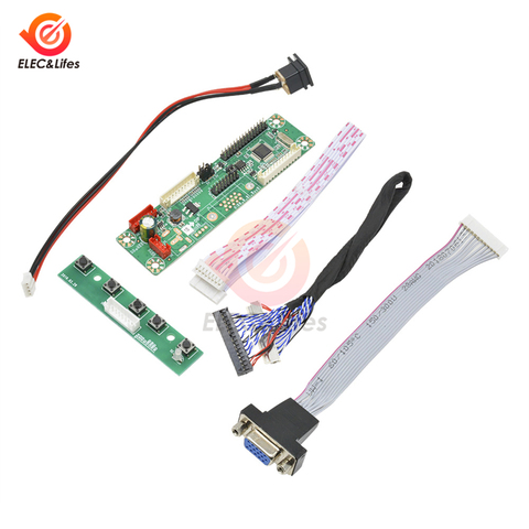 1 Channel VGA Video MT6820 MT6820-MD HX6820-A V2.0 Universal LVDS LCD Montor Screen Driver board + cable for 10-42 inch Display ► Photo 1/6