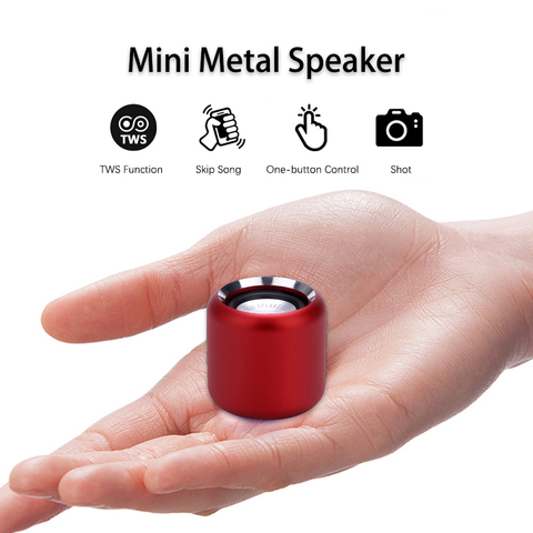 2022 TWS Super-mini Portable Bluetooth Speaker Best Sound Bass Remote Shutter Control Small Wireless Speakers Boombox FOR phones ► Photo 1/6