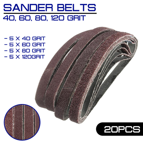 20pcs/Pack for Air Belt Sander Powerfile Sanding Sander 13mm x 457mm Belts Paper Mixed Grit 40 60 80 120 ► Photo 1/6