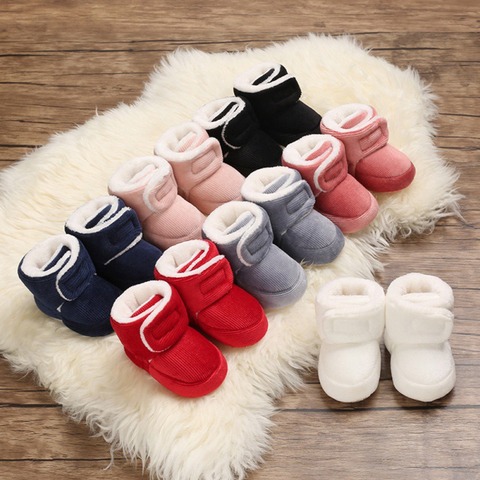 2022 Baby Newborn First Walkers Unisex Cozie Faux Fleece Bootie Winter Warm Infant Toddler Crib Shoes Classic Floor Boys girls ► Photo 1/6