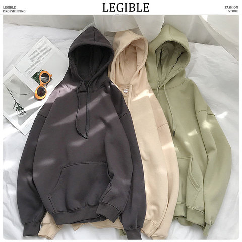 LEGIBLE 2022 Autumn Women's Hoodies Oversize Hooded Female Cotton Thicken Warm Loose Hoodie Women Sweatshirts Lady plus size ► Photo 1/5