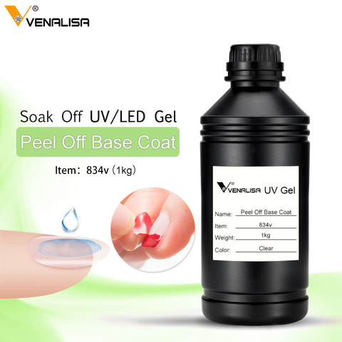 Super Quality 1kg 1liter Venalisa Tempered No Wipe Top Coat Long Wear Peel Off Base Coat nail Polish Gel Supplier China Factory ► Photo 1/6