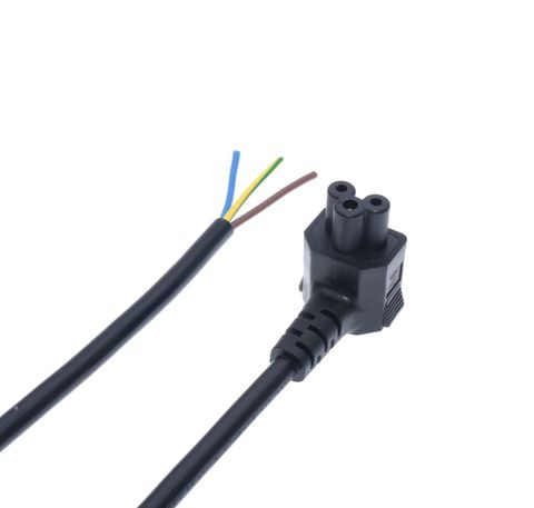 1.5m black VDE certified right angle IEC320 C5 power cord H05VV-F 3G 0.75MM 250V 10A ► Photo 1/6