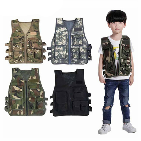 Children Adult Hunting Tactical Vest CS Game Chest Rig Plate Carrier Camouflage Military Training Combat Airsoft Vest ► Photo 1/6