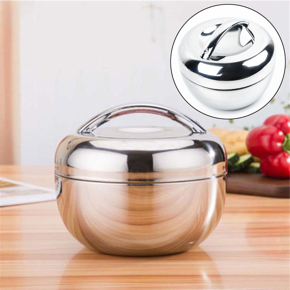 Mini Stainless Steel Double Layer Round Bento Box Thermos/Lunch Box Food Container Lunch Box For Kids Kitchen Food Box ► Photo 1/6