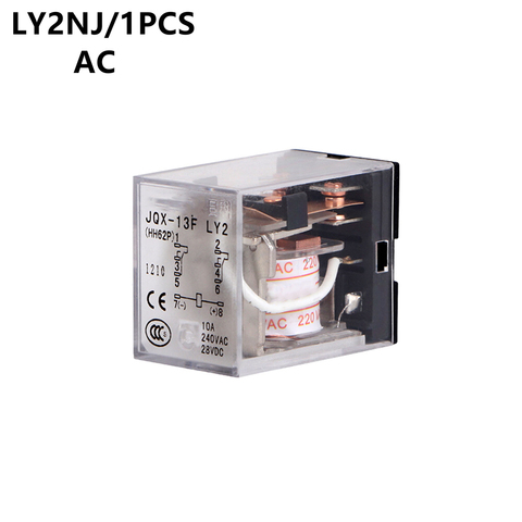 LY2NJ Coil Power Relay Car Auto AC 12V 24V 36V 48V 110V 220V 380V  Mini Micro Electromagnetic Relay switch 8Pin DPDT  Module ► Photo 1/4