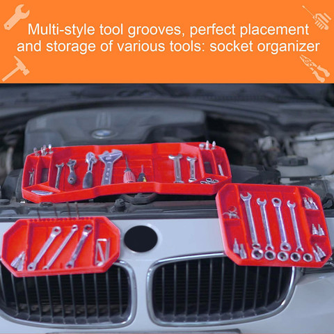 Automotive Non-slip Flexible Silicone Storage Tool Tray Large Tool Organizer Tool Box #YJ ► Photo 1/1