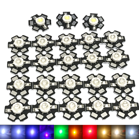 10Pcs 100Pcs High Power Lamp Beads LED Chip 1W 3W 5W LED Diodes Warm Cold White Red Blue Pink Green Yellow Purple Light Beams ► Photo 1/5
