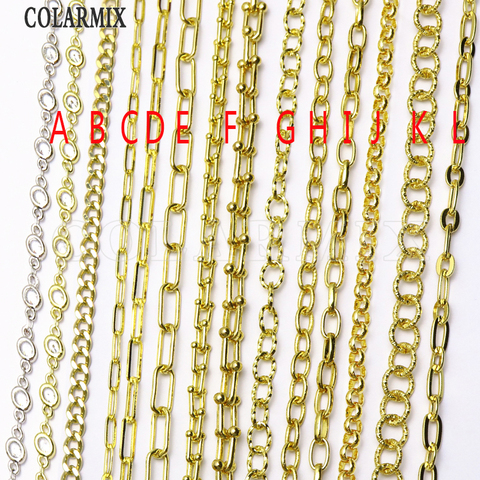 5 meters link chain multi kinds fashion open link chain mix colors clip chain accessories for women fashion jewelry chain 9633 ► Photo 1/6