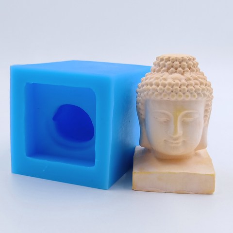 Mini Buddha Head Candle Molds Wax Resin Epoxy Gypsum Crafts Mold Mould Decorating Silicone Mold for Candle Making ► Photo 1/5