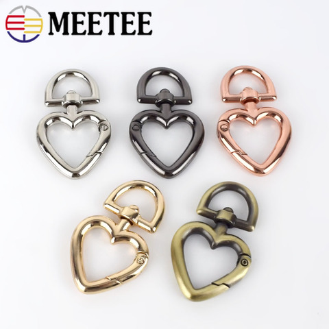 5/10/30pcs 13mm Heart Metal Buckles For Bag Handbag Strap Snap Hooks Keyring Dog Collar Swivel Trigger Clips DIY Leather Crafts ► Photo 1/6