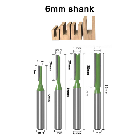 6mm Bit Engraving Milling Cutters Shank Flute Straight End Carbide Router Multi-functional Drilling Bit Trimming Machine ► Photo 1/6