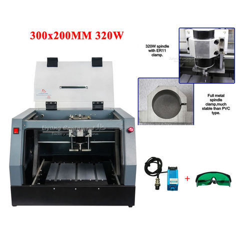 CNC 3020 Engraving Milling Machine Ballscrew 320W Spindle All-in-one Full Enclosed CNC Router Curtter voltage USB-CNC Mach3 ► Photo 1/6