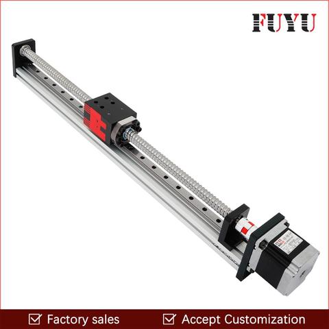 Free shipping 100~1000mm stroke Aluminium Linear Guide Rail Motion System Motorized Nema 23 Stepper Motor Linear Slide Stage ► Photo 1/6