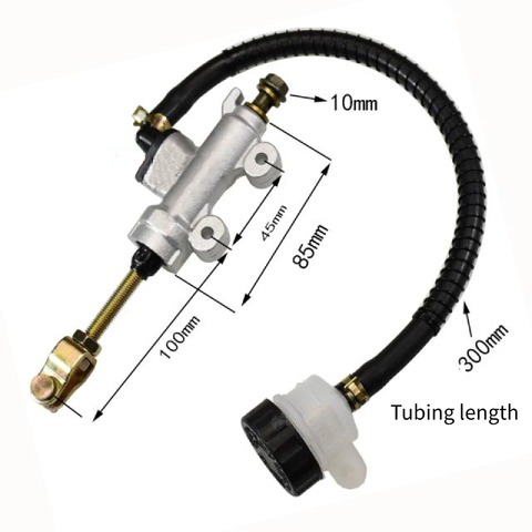 Silver Rear Foot Brake Master Cylinder Pump Quad ATV Hydraulic with Reservoir for Pit Dirt Bikes Motorcycle ► Photo 1/2