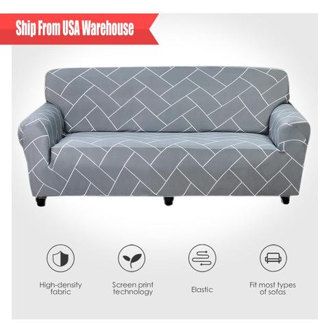 Sofa Cover Elastic for Living Room Spandex Corner Couch Slipcover Shipping from US ► Photo 1/6