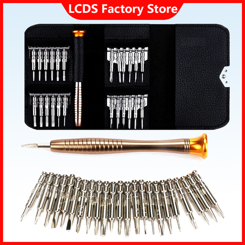 Updated 25 in 1 Magnet Screwdriver Set Repair Hand Tool Kit For iPhone 5 5S 6 Cellphone Tablet PC Glasses Watch Portable Wallet ► Photo 1/5