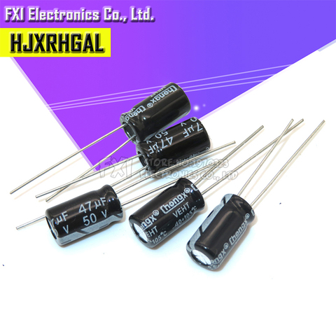 10PCS 50v47uf 47uf50v 6*12 50v 47uf 6x12 Electrolytic ca Electrolytic capacitor ► Photo 1/2