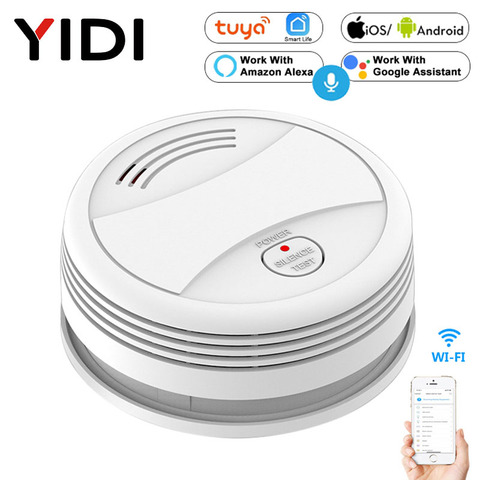 Wifi Smart Smoke Detector Independent Voice Tuya Fire Alarm Smoke Sensor Home Security System Rookmelder Fire Protection Alexa ► Photo 1/6