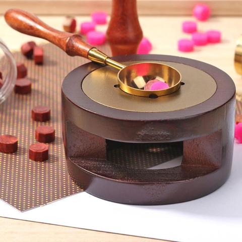 Retro Sealing Wax Furnace Stove Pot Wood Handle Sealing Wax Spoon Wax Bead Sticks Melting Wax Sealing Stamp Craft Gift ► Photo 1/6