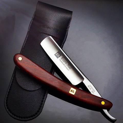 S45C Carbon Steel Straight Razor Barber Shop Sandalwood Handle Razors For Male Shaving Knife men's Safety Shaver Razors G1120 ► Photo 1/6