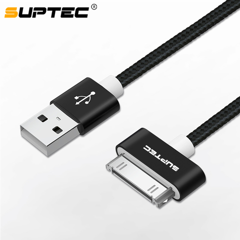 Suptec 30 Pin USB Cable for iPhone 4s 4 Metal Plug Nylon Braided Wire Charger Cable 2A Fast Charging Data Sync Cord for iPad 2 ► Photo 1/6