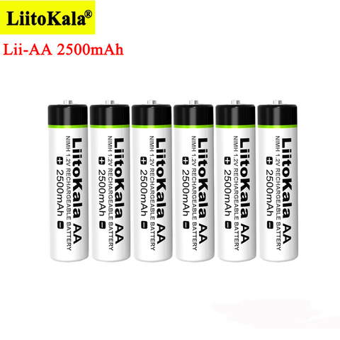 Liitokala 1.2V AA 2500mAh Ni-MH Rechargeable battery aa for Temperature gun remote control mouse toy batteries ► Photo 1/6