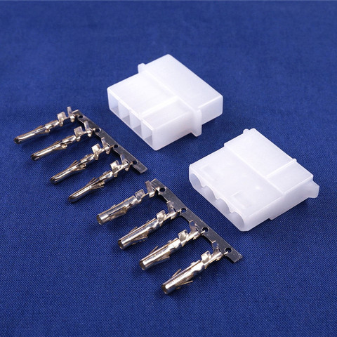 10 Sets Molex 5.08 mm 4 Position Male Plug & Female receptacle Housing + Contact Pin Terminal ATX / EPS Power Connector 0.20 in ► Photo 1/6